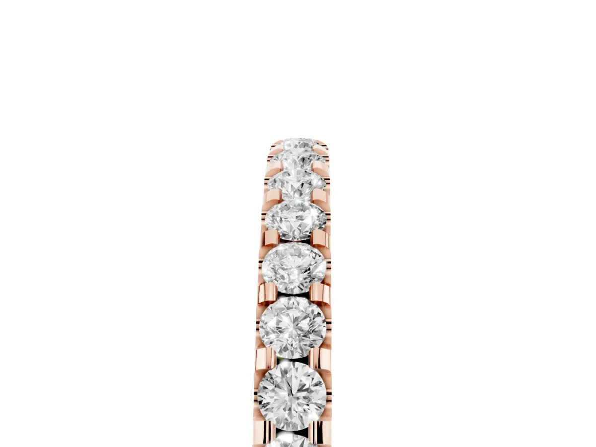 Round Diamond Pavé Eternity Band with Micro Prong Setting Rose gold