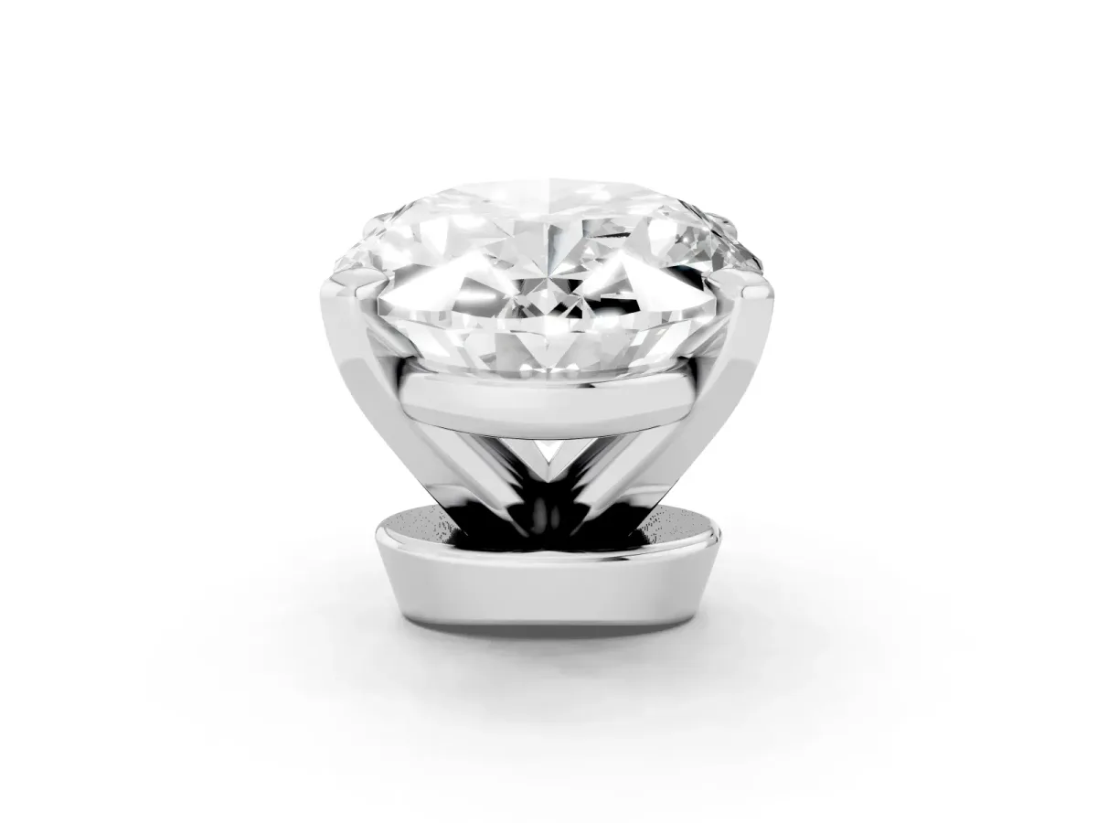 Oval Cut Diamond Solitaire Ring with Prong Setting and Classic Band White gold