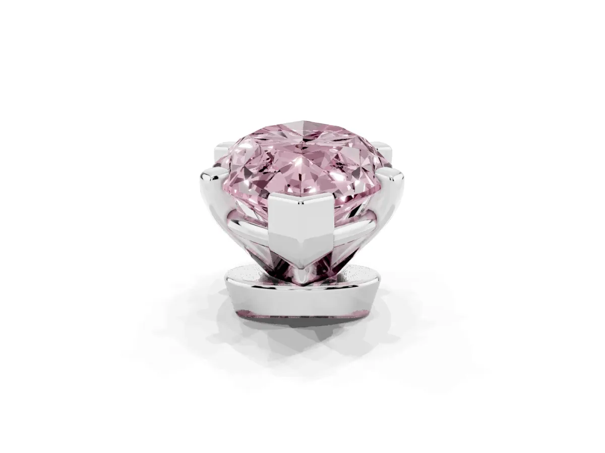 Fancy Pink Marquise Cut Diamond Solitaire Ring with Prong Setting and Classic Band Silver