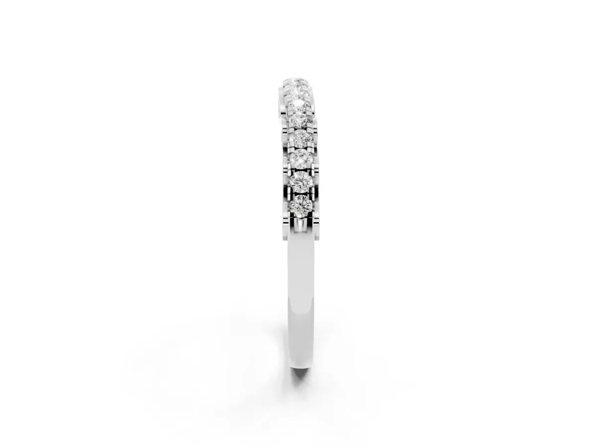 Round Cut Diamond Prong Set Eternity Band Silver