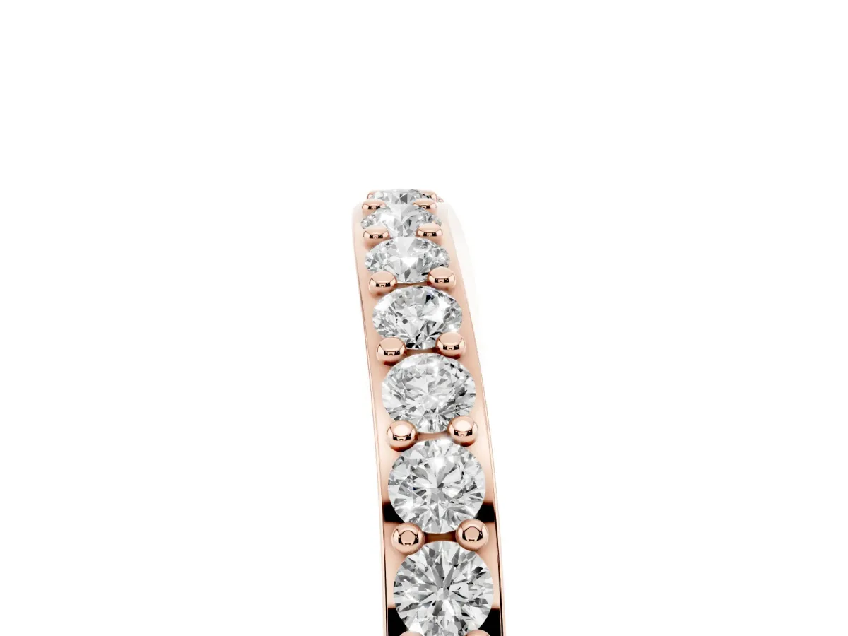 Round Diamond Pavé Set Curved Eternity Band Rose gold