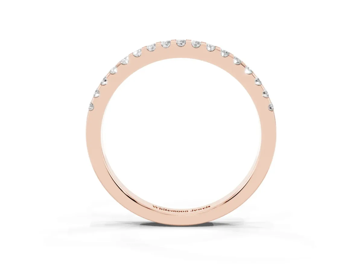 Round Diamond Half Eternity Prong Set Band Rose gold
