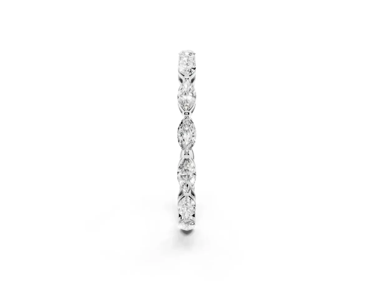 Marquise Diamond Eternity Band with U-Prong Setting Silver
