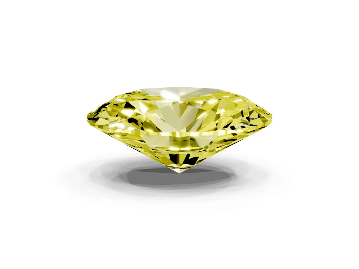 Fancy Yellow Oval Cut Diamond Solitaire Ring with Prong Setting and Pavé Band Rose gold