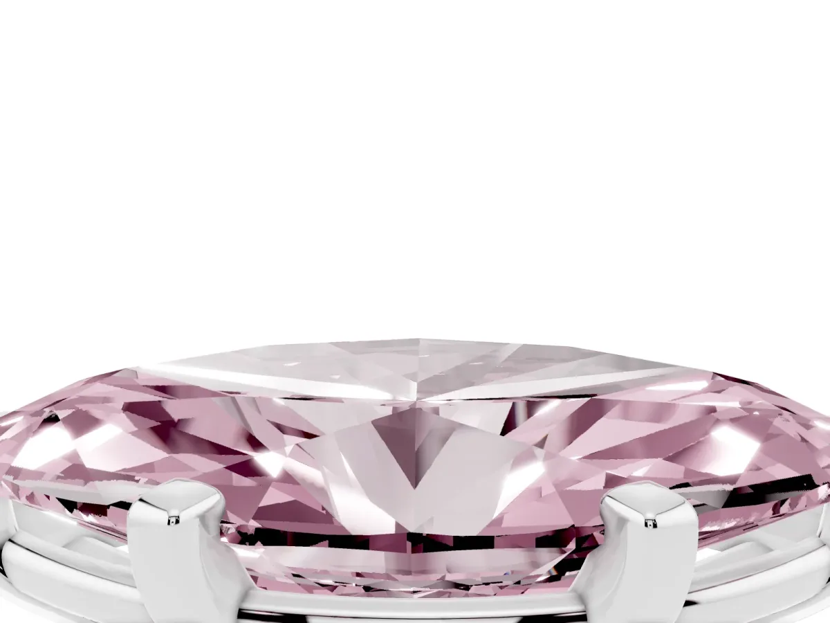 Fancy Pink Marquise Cut Diamond Solitaire Ring with Prong Setting and Classic Band Silver