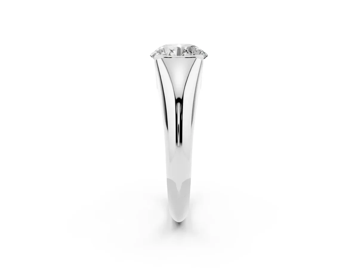 Round Cut Solitaire Tension Set Diamond Ring White gold