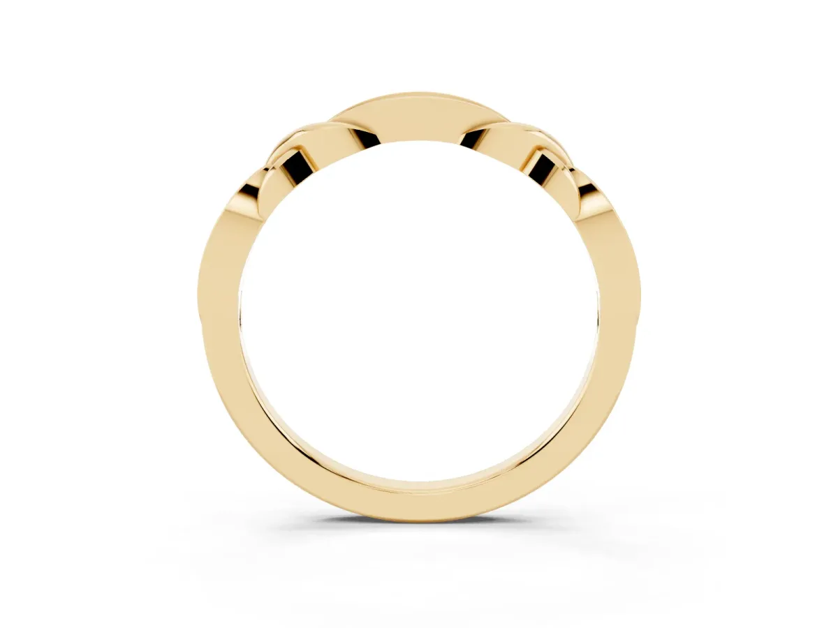 Twisted Marquise Diamond Pavé Band with Shared Prong Setting Yellow gold