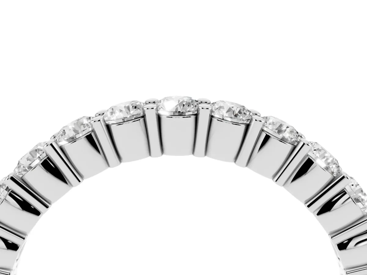 Alternating Round Diamond Promise Ring with Round Diamond Accents Silver