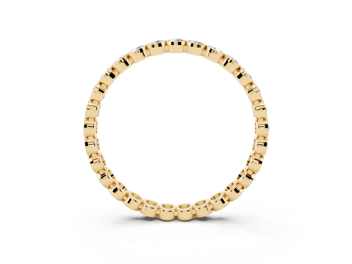 Bezel-Set Round Diamond Eternity Band Yellow gold