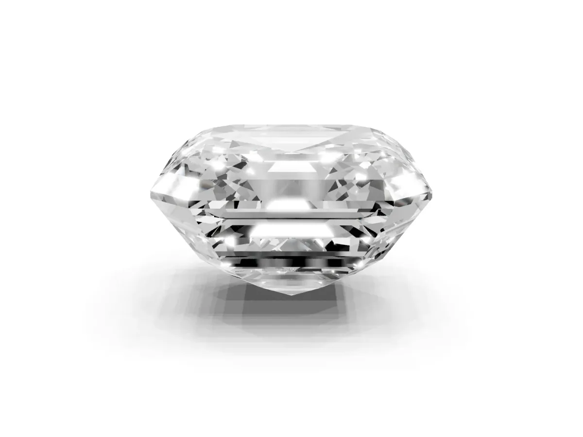 Asscher Cut Halo Diamond Ring with Milgrain Edge and Round Prong Setting Platinum