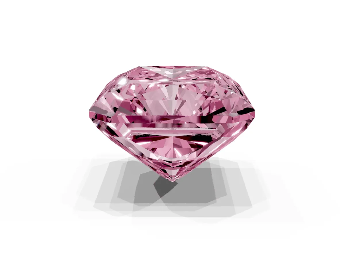 Fancy Pink Radiant Cut Cut Pave Band Milgrain Solitaire Ring Yellow gold