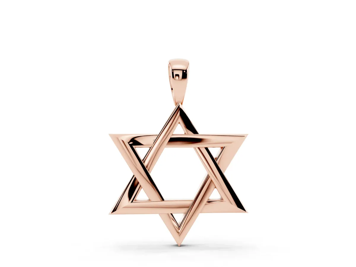 Silver Star of David Pendant Rose gold