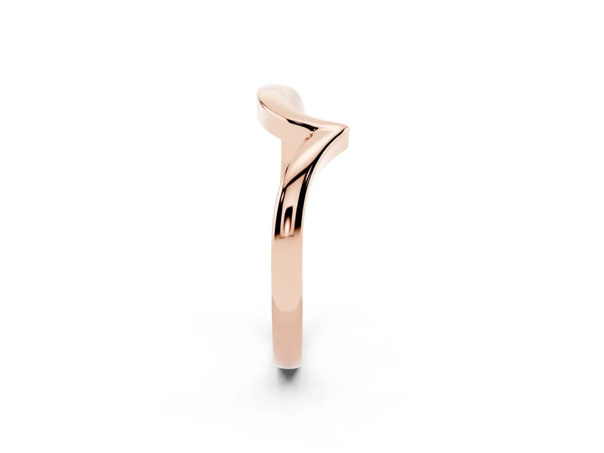 Chevron V-Shaped Contour Band Rose gold