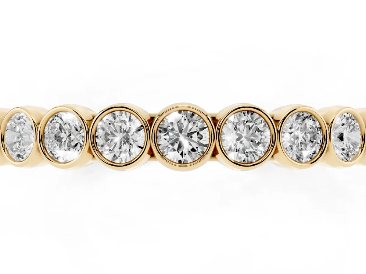 Bezel-Set Round Diamond Eternity Band Yellow gold