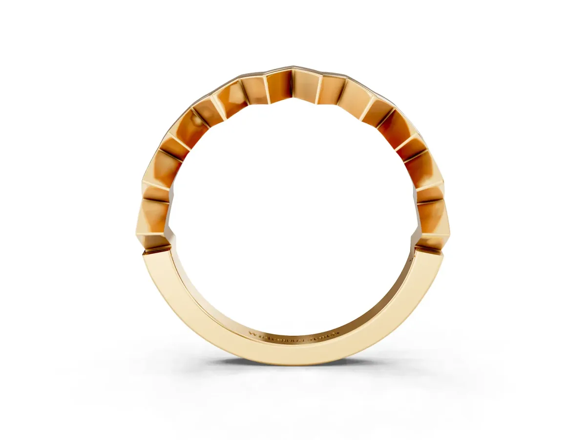 Zigzag Chevron Band Yellow gold