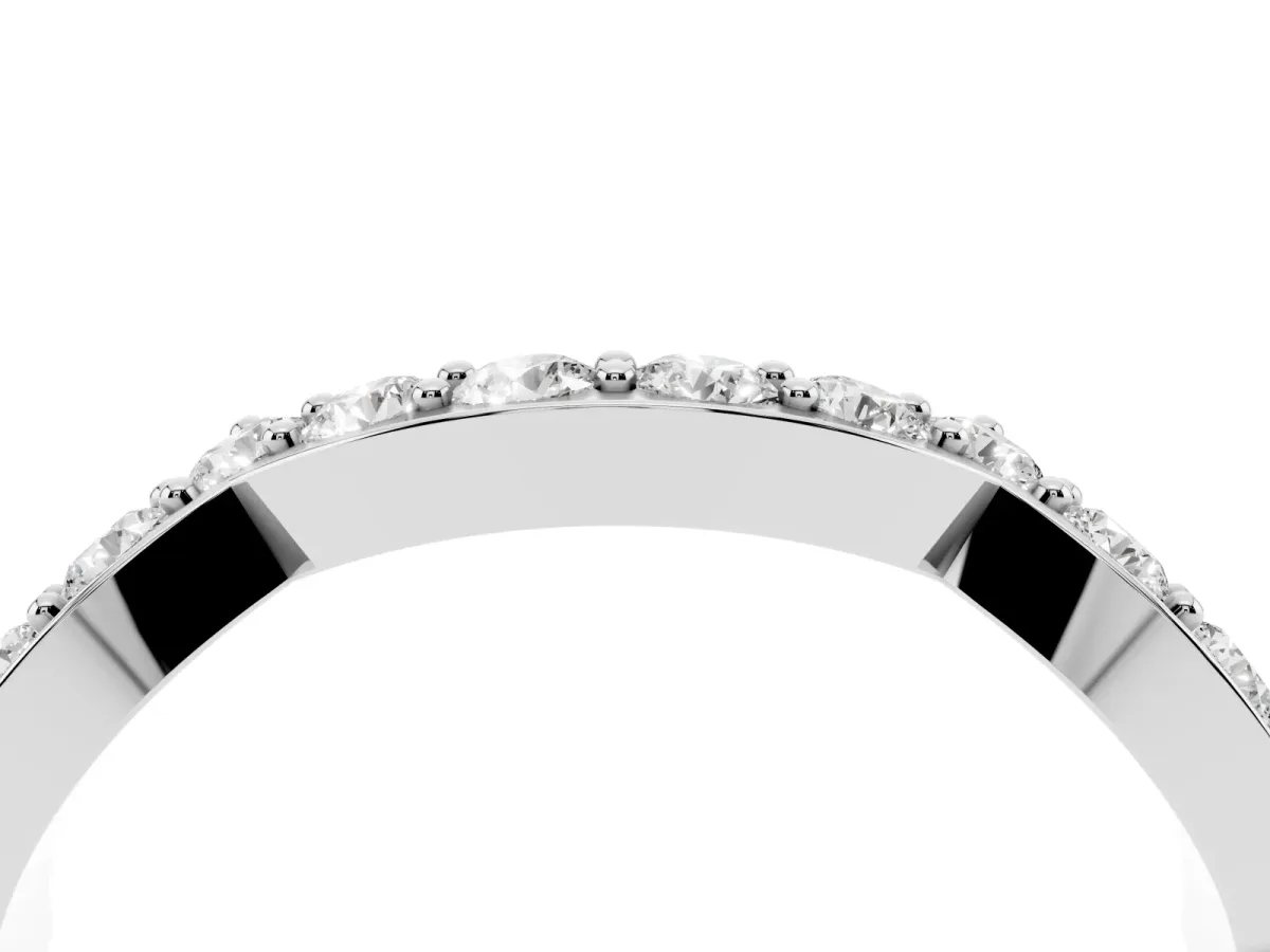 Round Diamond Pavé Zigzag Eternity Band Platinum