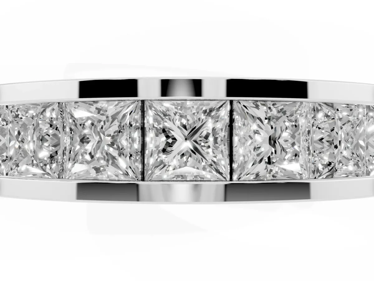 Princess Cut Eternity Band with Channel Set Platinum