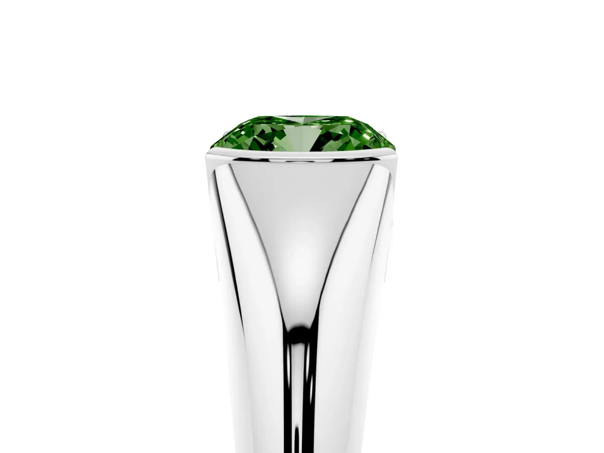 Fancy Green Cushion Cut Solitaire Tension Set Diamond Ring Platinum