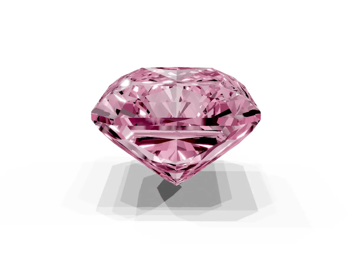 Fancy Pink Radiant Cut Cut Pave Band Milgrain Solitaire Ring Rose gold