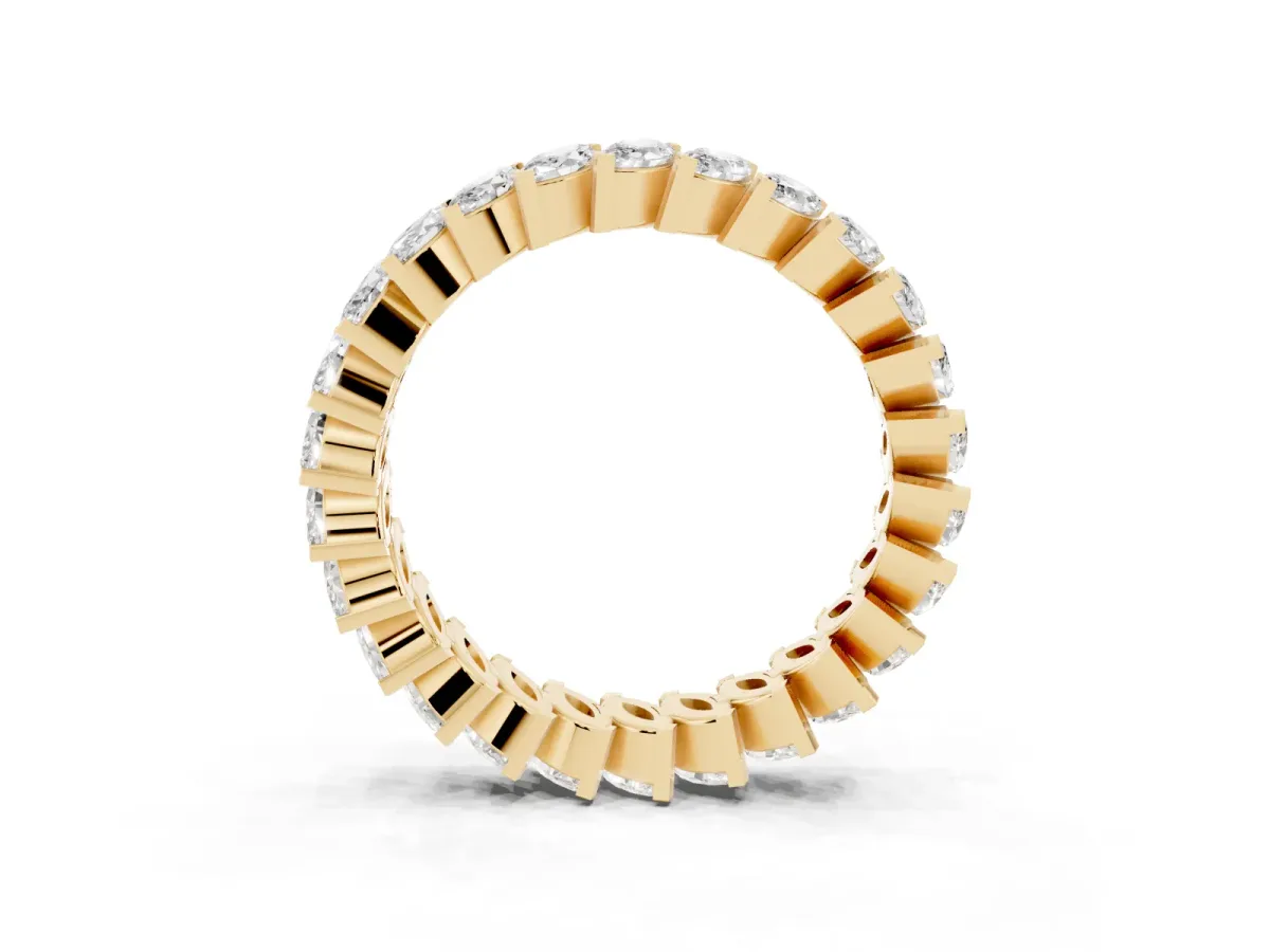 Marquise Diamond Shared Prong Full Eternity Band Yellow gold