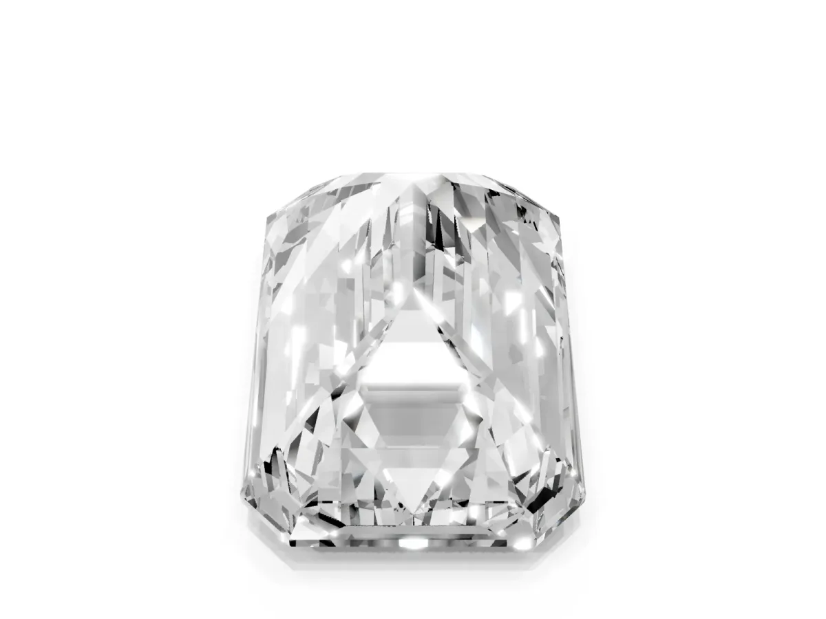 Emerald Cut Solitaire Twist Band Six-Prong Setting Rose gold