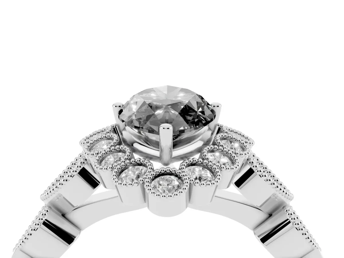 Fancy Black Marquise Cut Brilliant Milgrain Pave Heart Band Solitaire Ring Platinum
