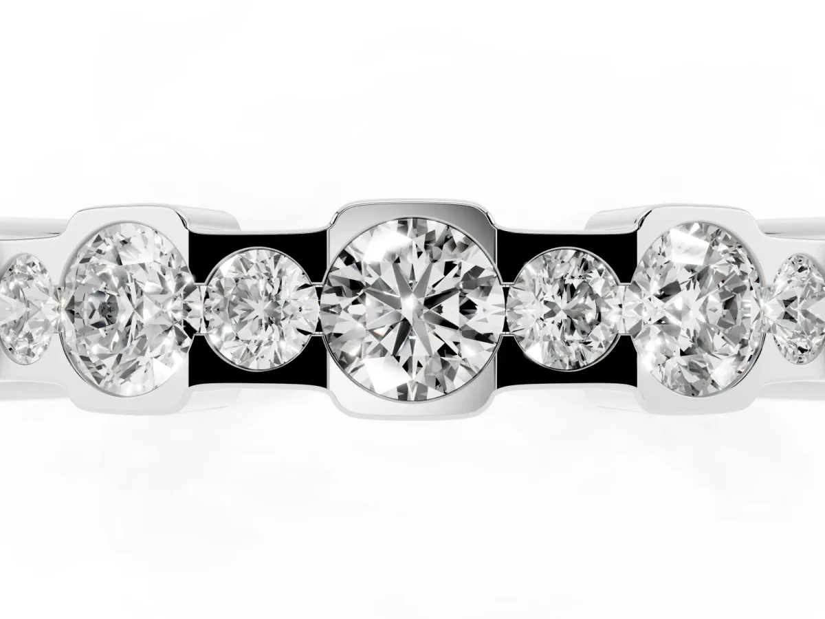 Round Diamond Promise Ring with Round Diamond Accents Silver
