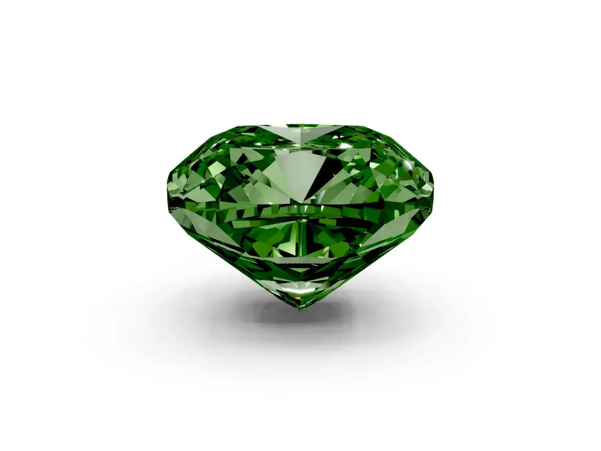 Fancy Green Cushion Cut Halo Milgrain Solitaire with Bezel Set Side Stones and Pave Band Yellow gold