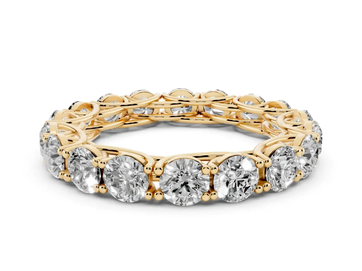 Round Diamond Woven Full Eternity Band Yellow gold