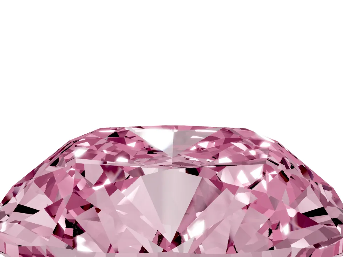 Fancy Pink Cushion Cut Halo Milgrain Solitaire with Bezel Set Side Stones and Pave Band Rose gold