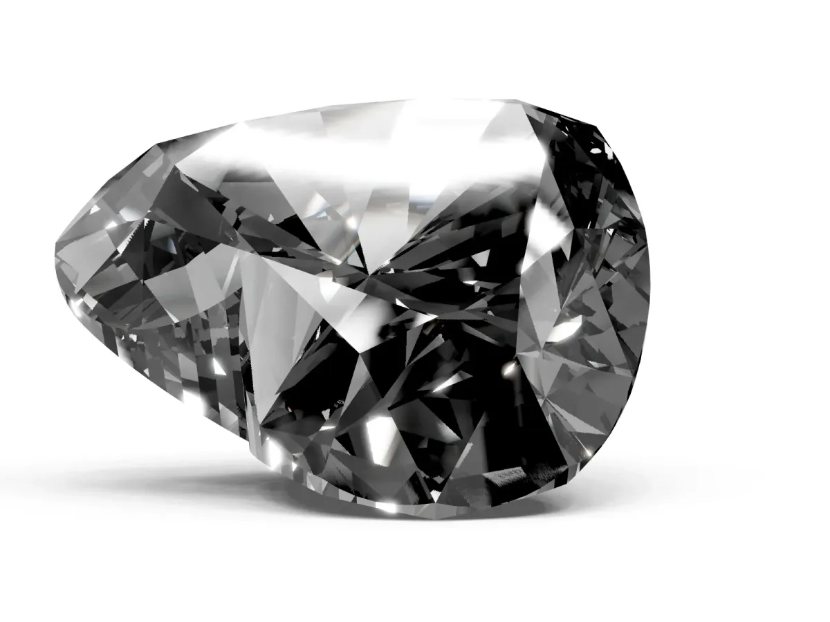 Fancy Black Heart Cut Diamond Ring with Marquise Side Stones and Prong Setting Silver