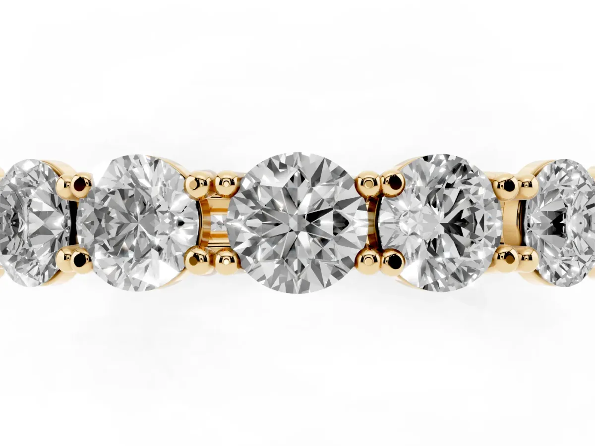 Round Diamond Woven Full Eternity Band Yellow gold
