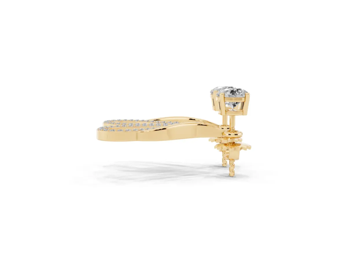 Round Cut Prong Set Diamond Infinity Drop Earrings Yellow gold