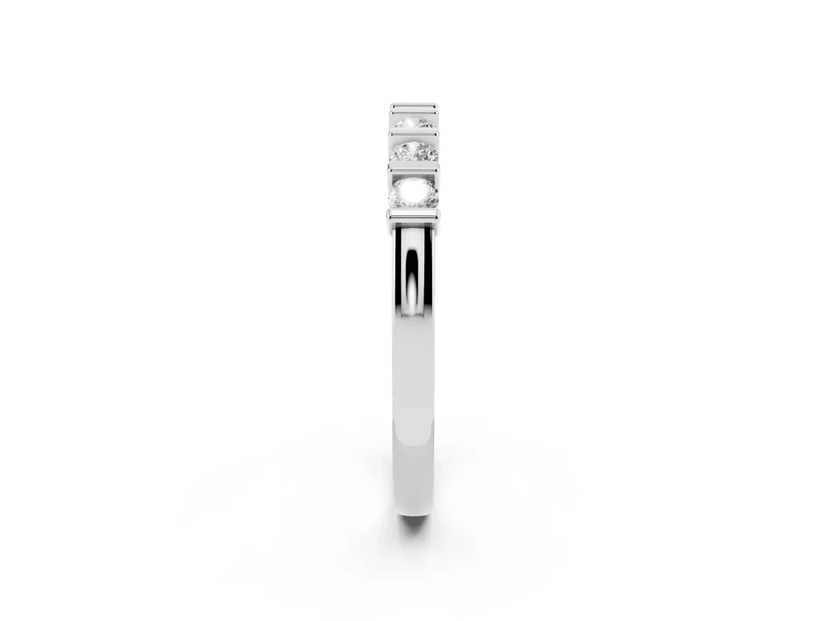 Channel-Set Round Diamond Half-Eternity Band White gold