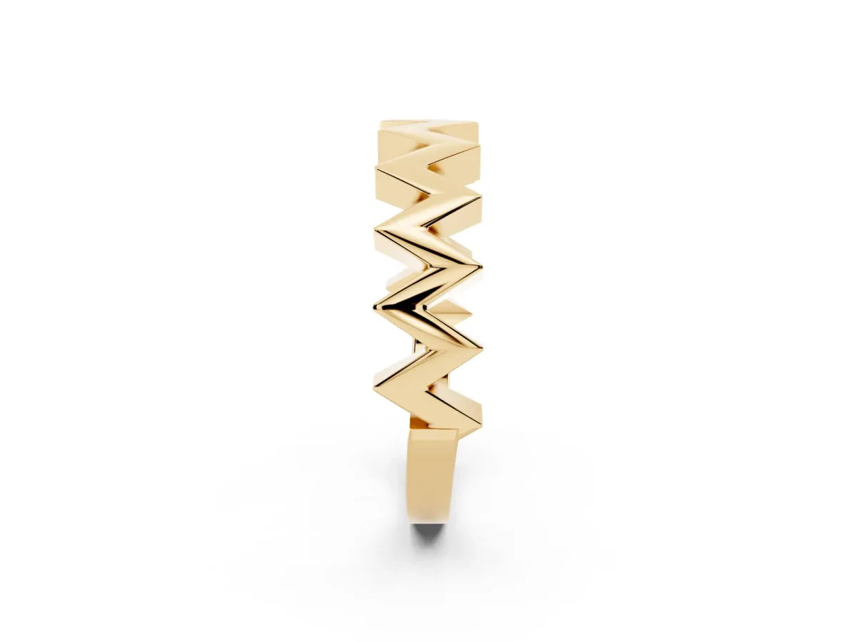 Zigzag Chevron Band Yellow gold