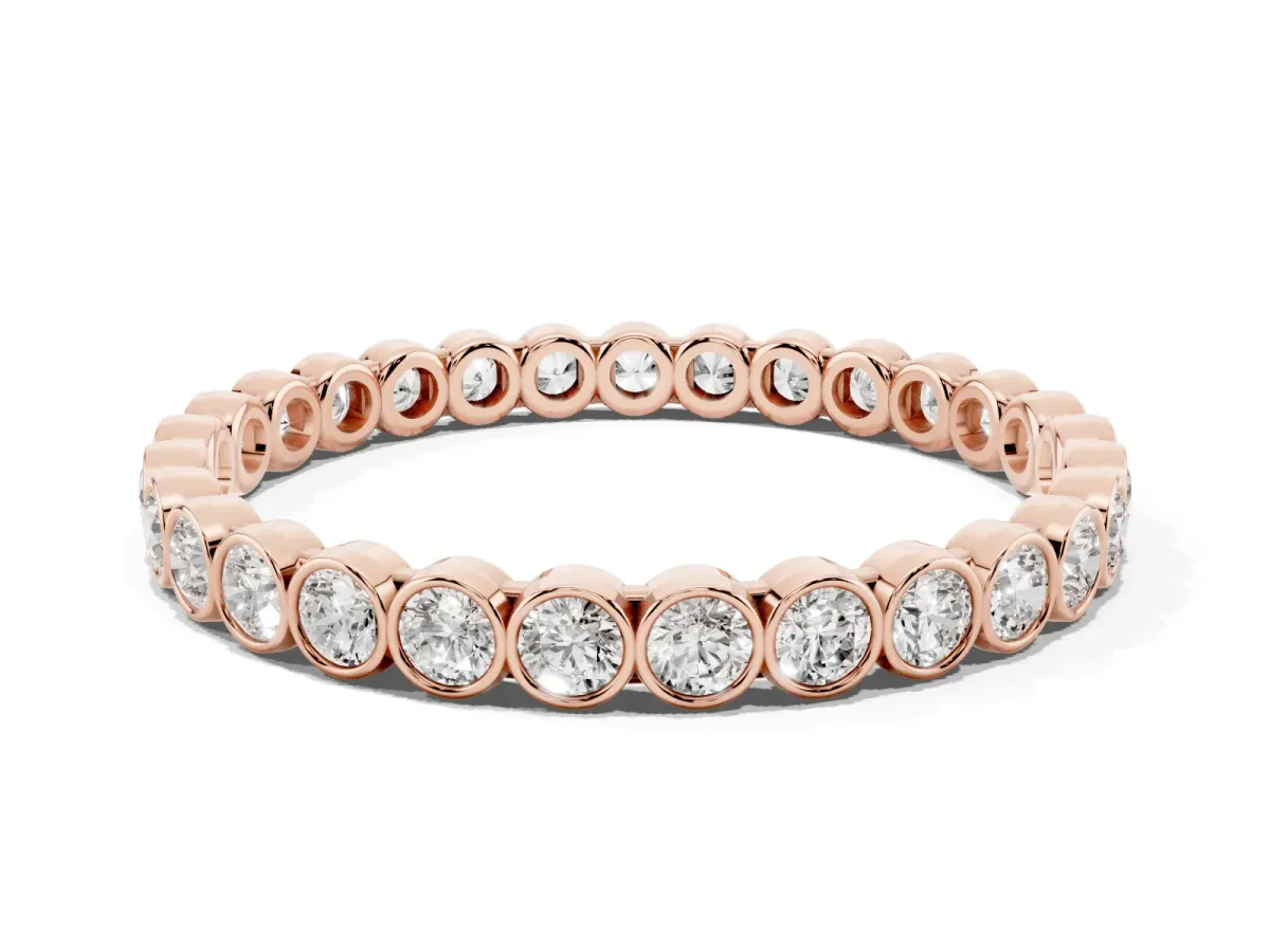 Bezel-Set Round Diamond Eternity Band Rose gold