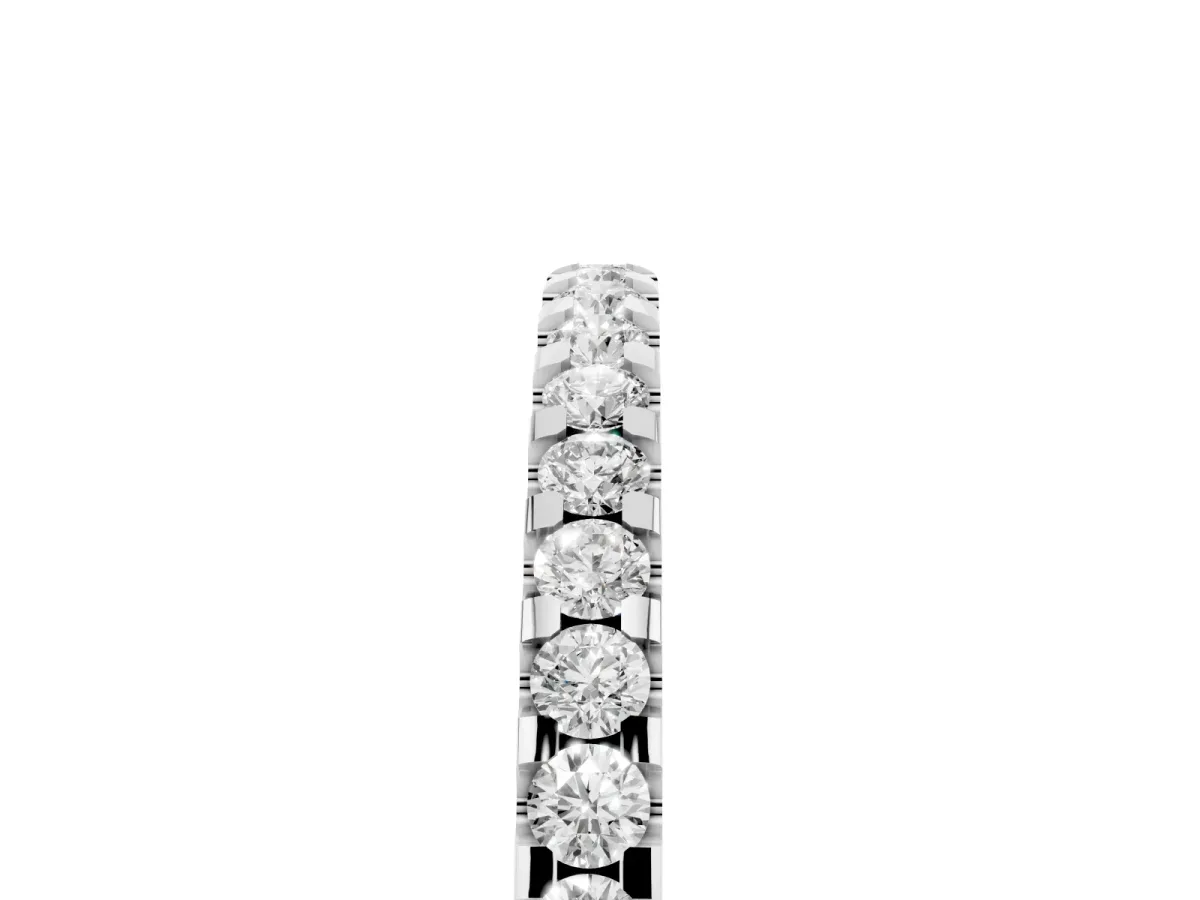 Round Diamond Half Eternity Prong Set Band Silver
