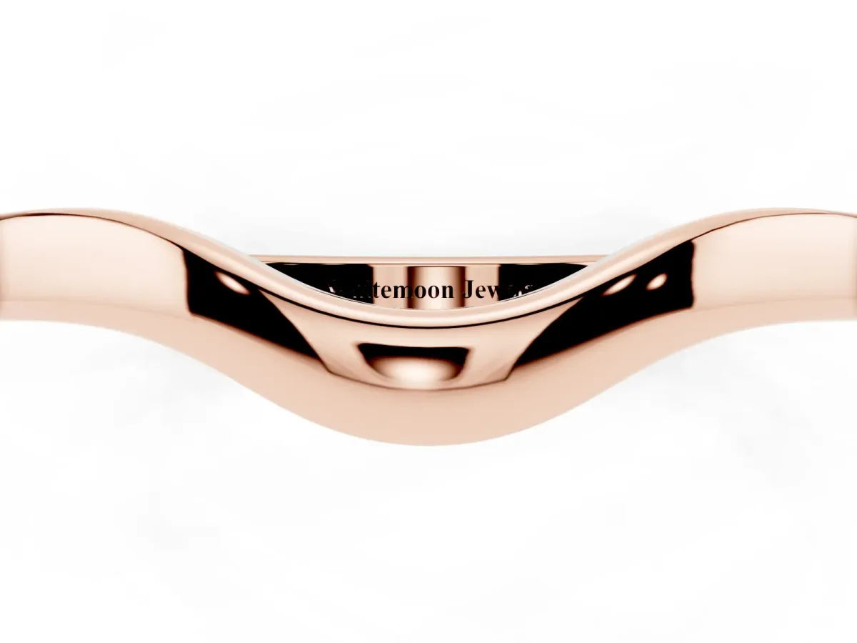 Curved Plain Band Rose gold