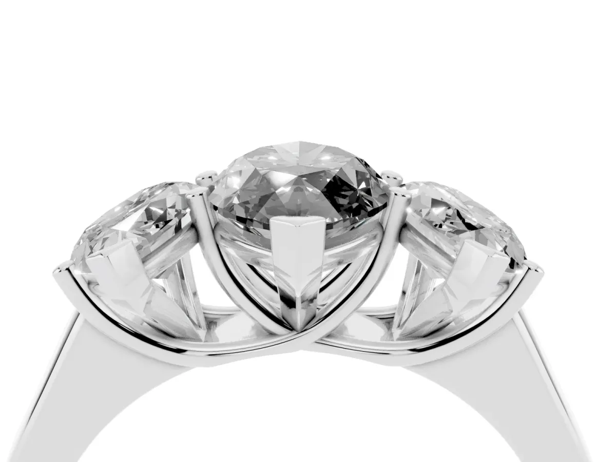 Fancy Black Marquise Cut Three-Stone Diamond Ring with Prong Setting on a Classic Band Platinum