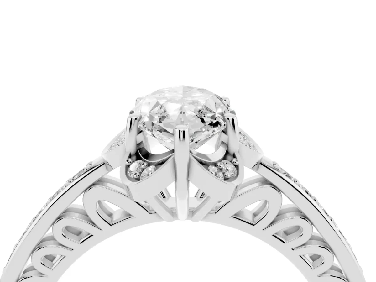 Marquise Cut Cut Halo Diamond Ring with Channel Set Band and Four-Prong Setting Platinum