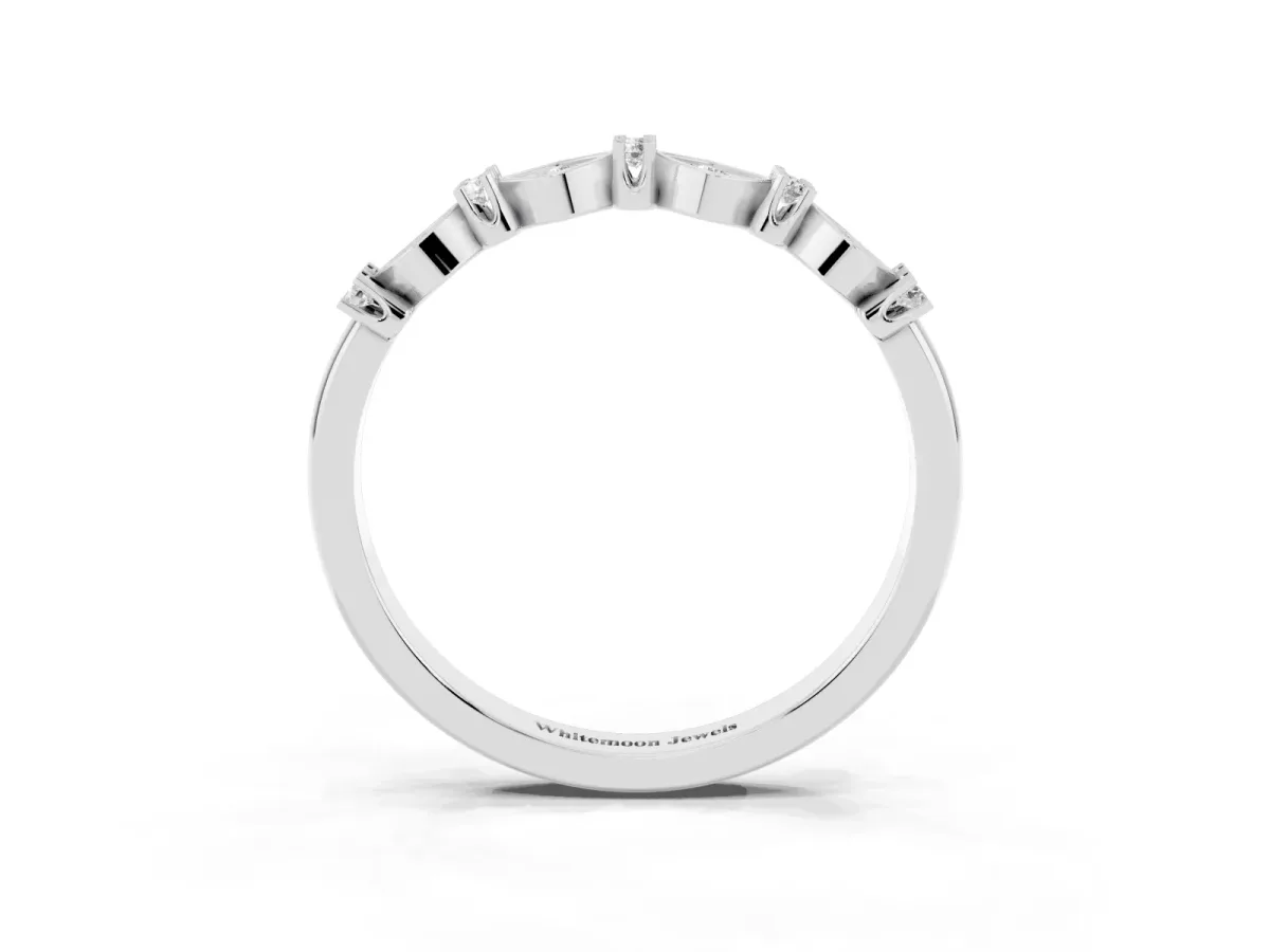Pavé Cushion Diamond Cluster Eternity Band with Prong Setting Platinum