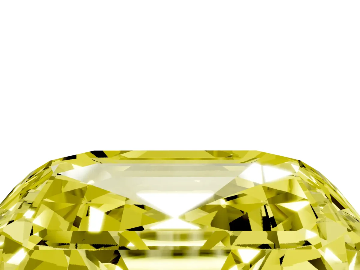Fancy Yellow Asscher Cut Halo Diamond Ring with Milgrain Edge and Round Prong Setting Silver