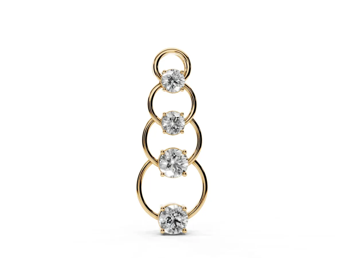 Round Diamond Four-Prong Circle Pendant Yellow gold
