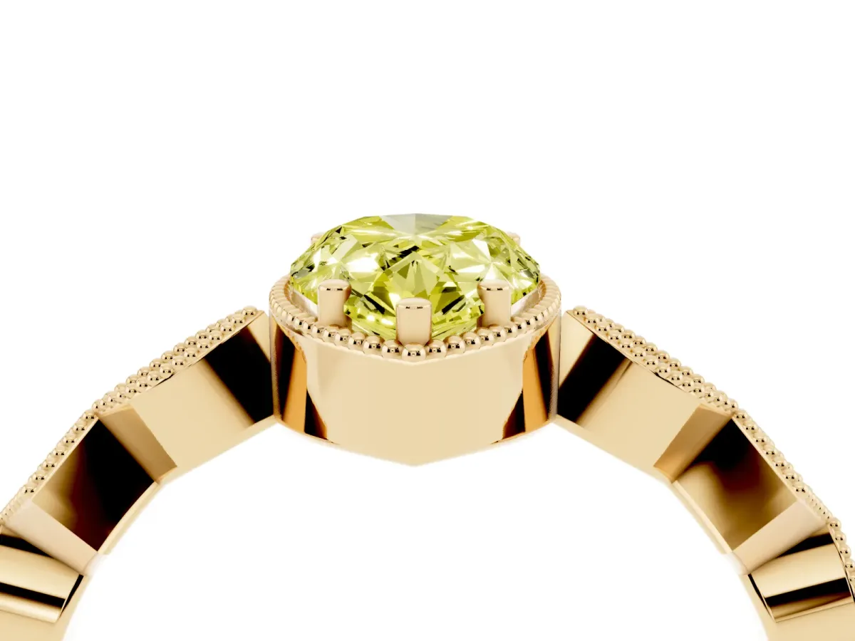 Fancy Yellow Pear Cut Milgrain Marquise Diamond Twist Band Ring Yellow gold