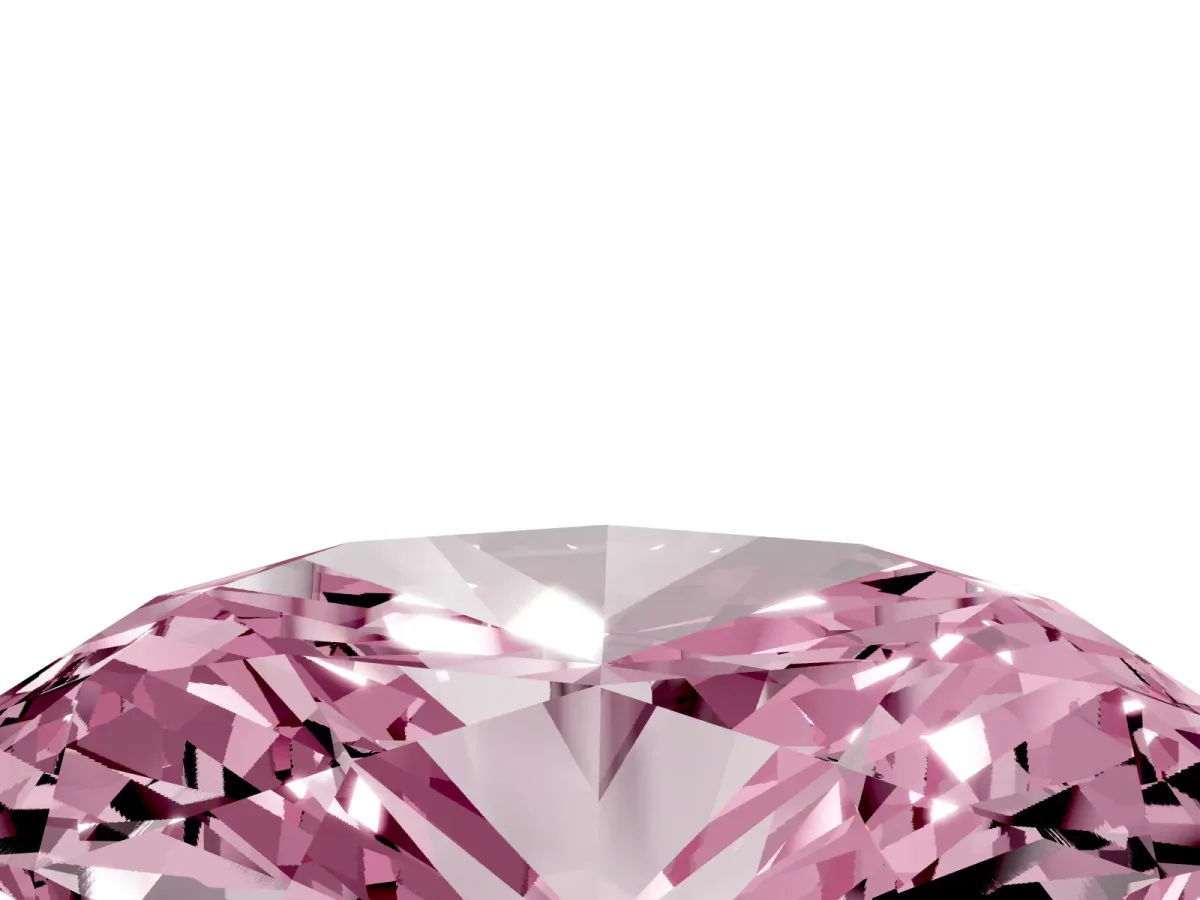 Fancy Pink Oval Cut Diamond Solitaire Ring with Prong Setting and Pavé Band Rose gold