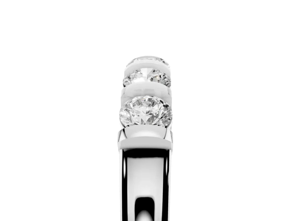 Five-Stone Round Diamond Half-Eternity Bar-Set Ring White gold