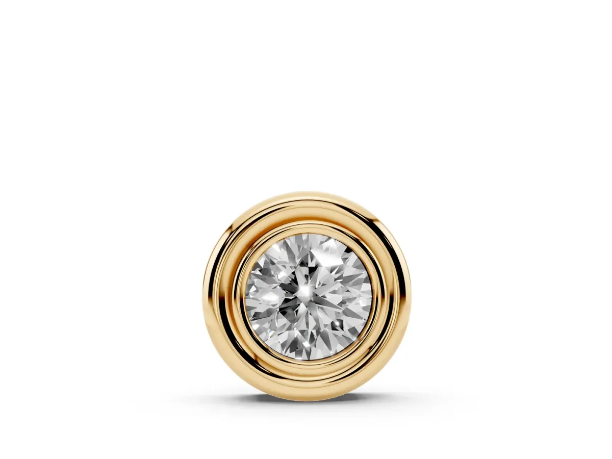 Bezel Round Diamond Pendant Yellow gold
