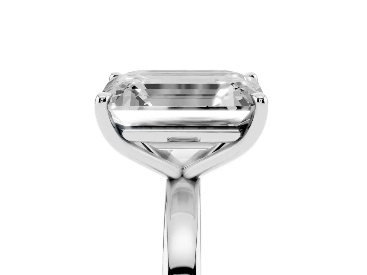 Fancy Blue Pear Cut and Emerald Cut Toi Moi Ring with Prong Setting Platinum