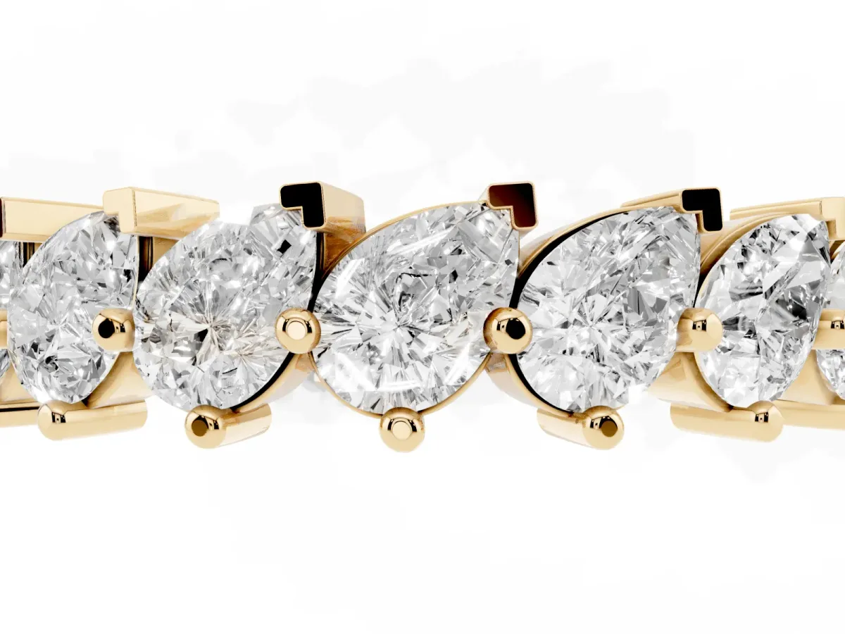 Pear Diamond Full Eternity Band with Shared Prong Setting Yellow gold
