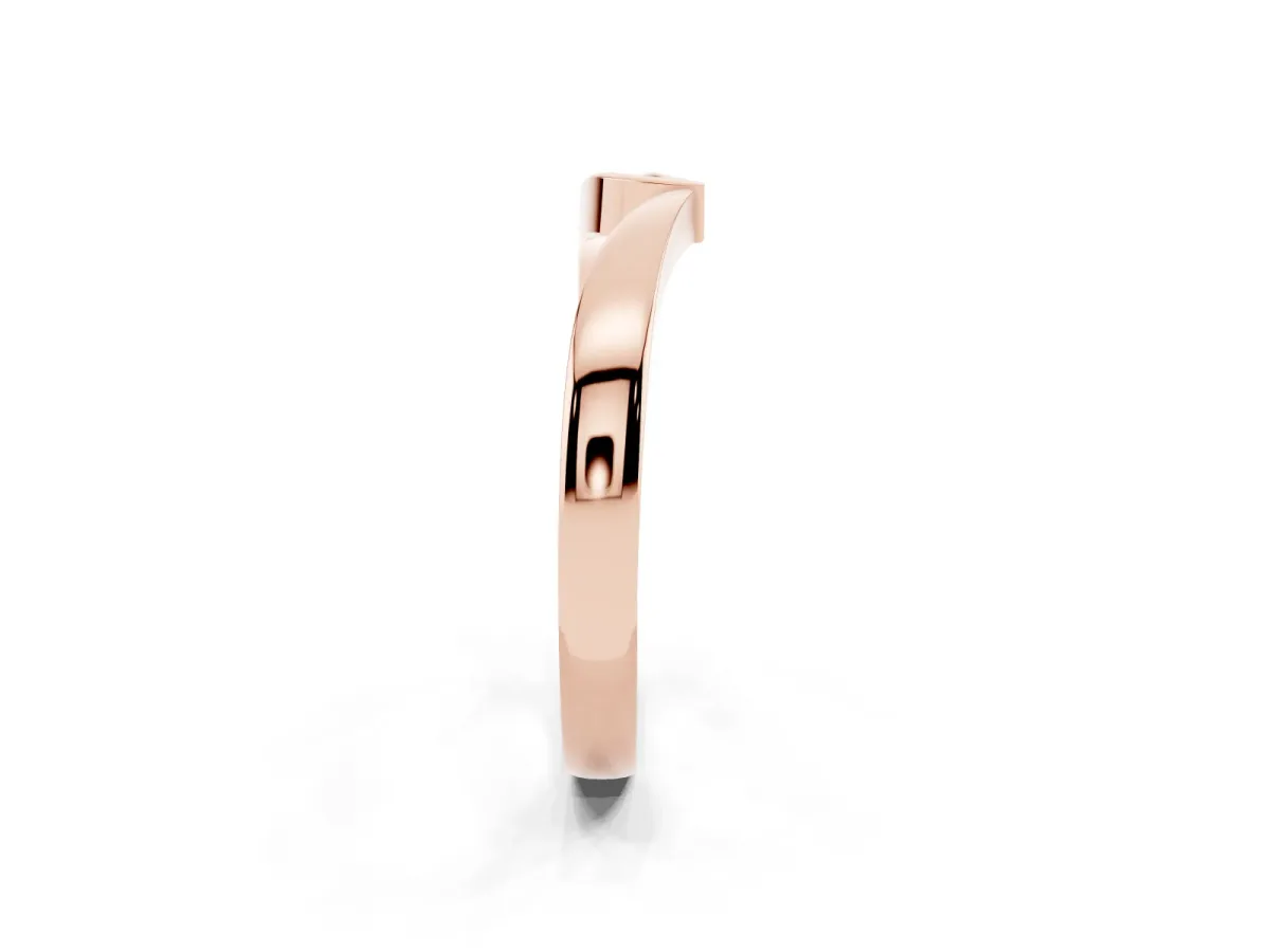 Channel Set Round Diamond Contour Band Rose gold